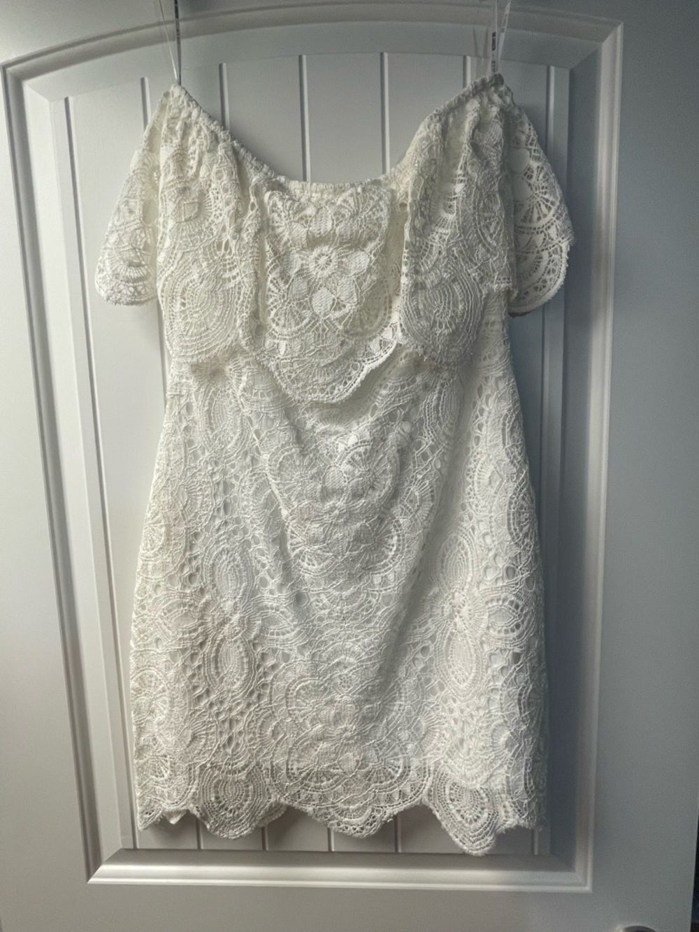 BB Dakota Ivory Lace Off-Shoulder Mini Dress - New with tags!